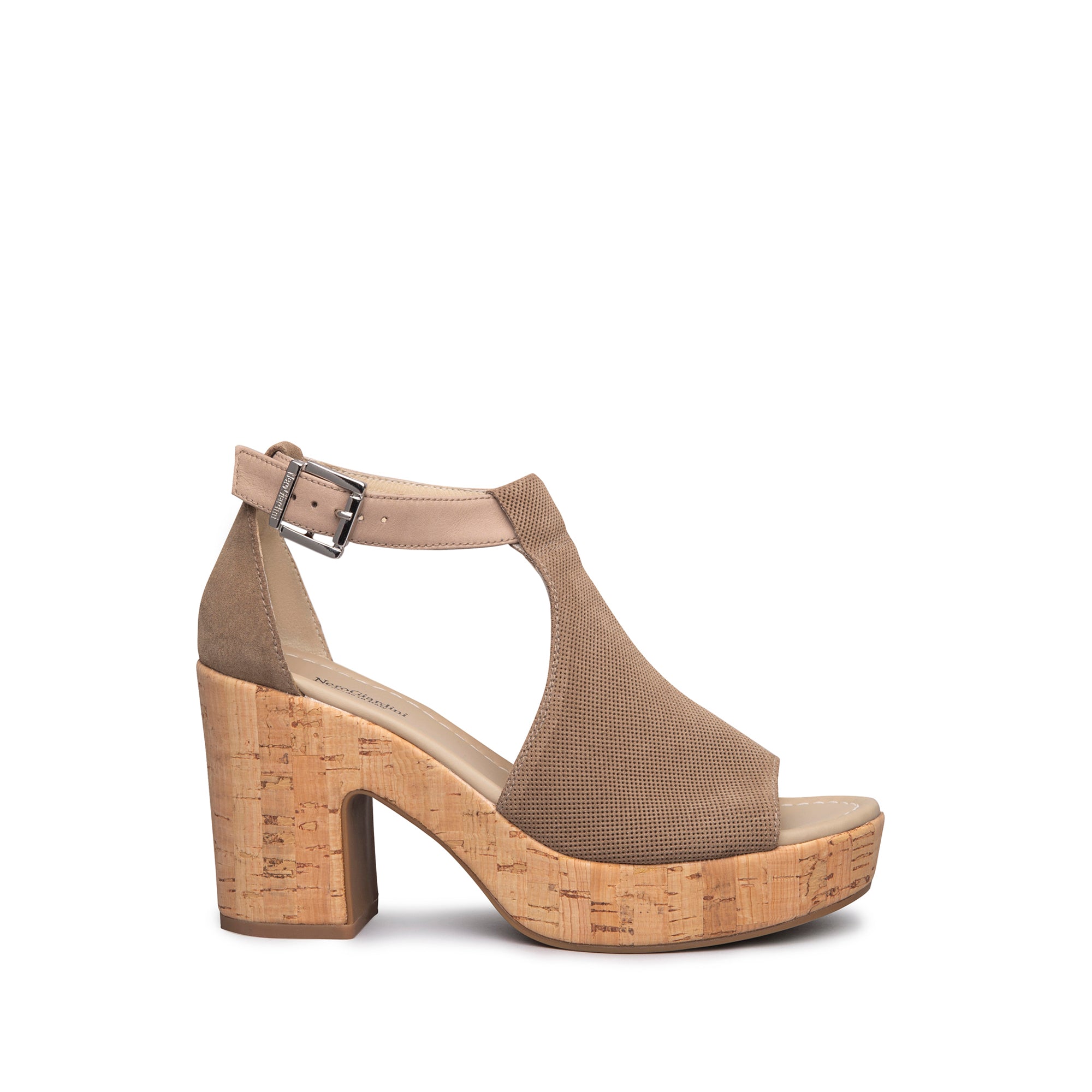NERO GIARDINI E115820D 405 SANDALO ZEPPA SUGHERO MARRONE