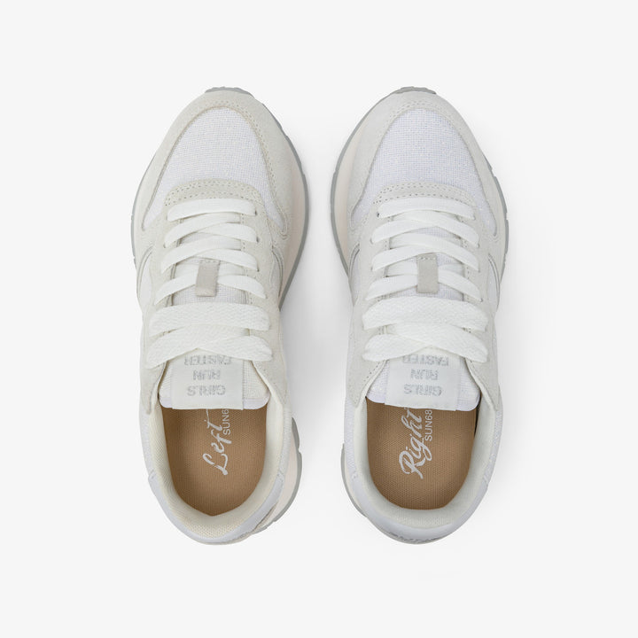 Sun68 ALLY GLITTER TEXTILE Z35203-01 BIANCO