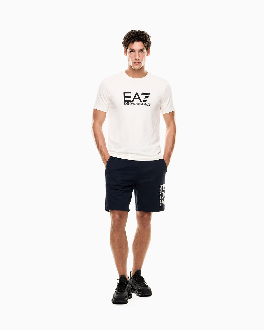 EA7 Man Armani T-SHIRT 7M000899-M1166 CREAM / BLACK