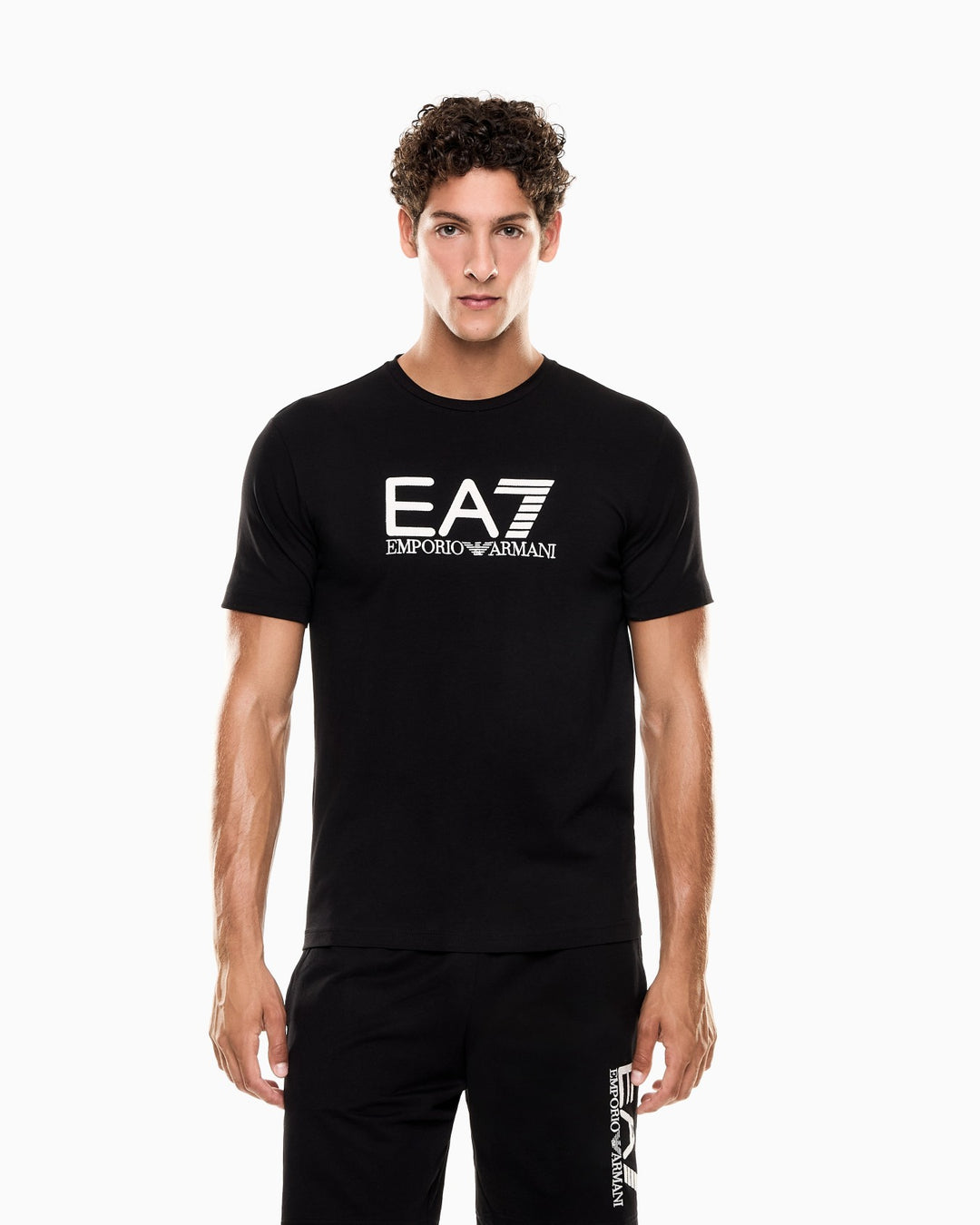 EA7 Man Armani T-SHIRT 7M000899-MC317 BLACK / CREAM