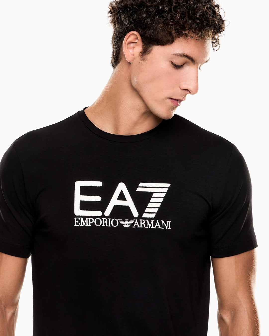 EA7 Man Armani T-SHIRT 7M000899-MC317 BLACK / CREAM