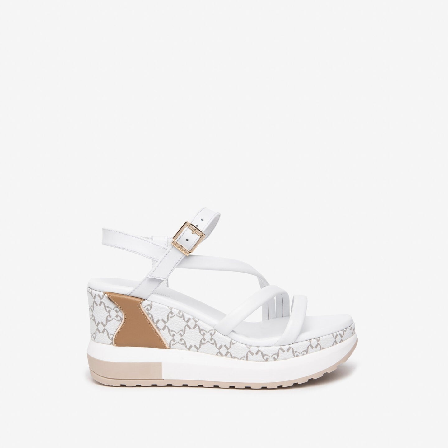 Nero Giardini E307758D-707 sandalo zeppa bianco