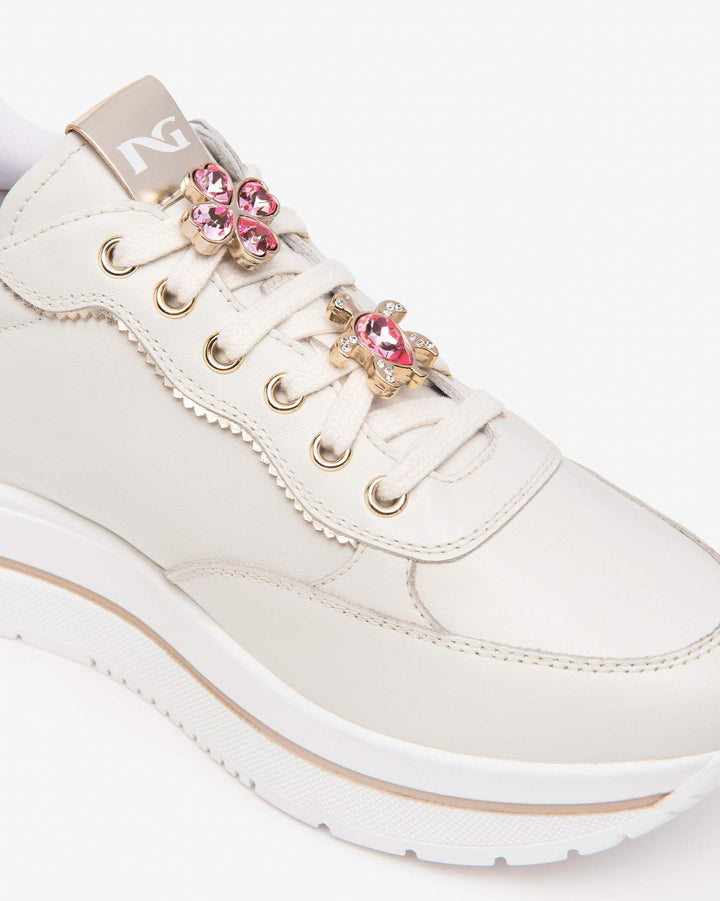 NeroGiardini E512907D-713 sneaker zeppa charms beige