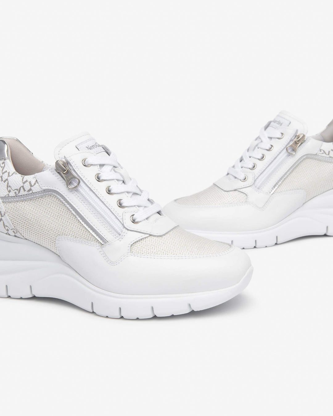 NeroGiardini E512940D-707 sneaker zeppa bianco