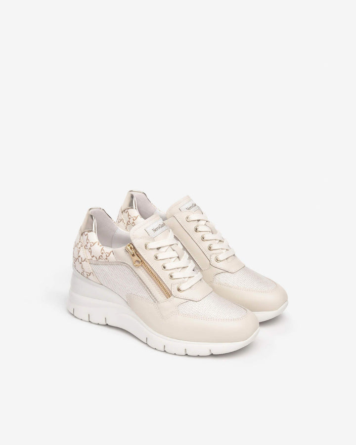 NeroGiardini E512940D-710 sneaker zeppa beige