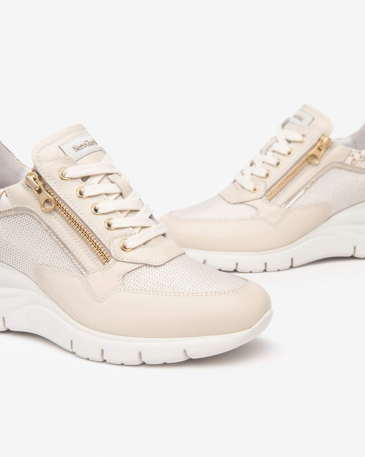 NeroGiardini E512940D-710 sneaker zeppa beige