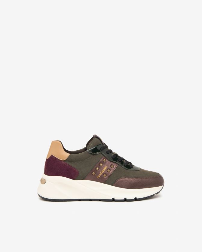NeroGiardini Sneakers I411525D-613 verde e bordeaux