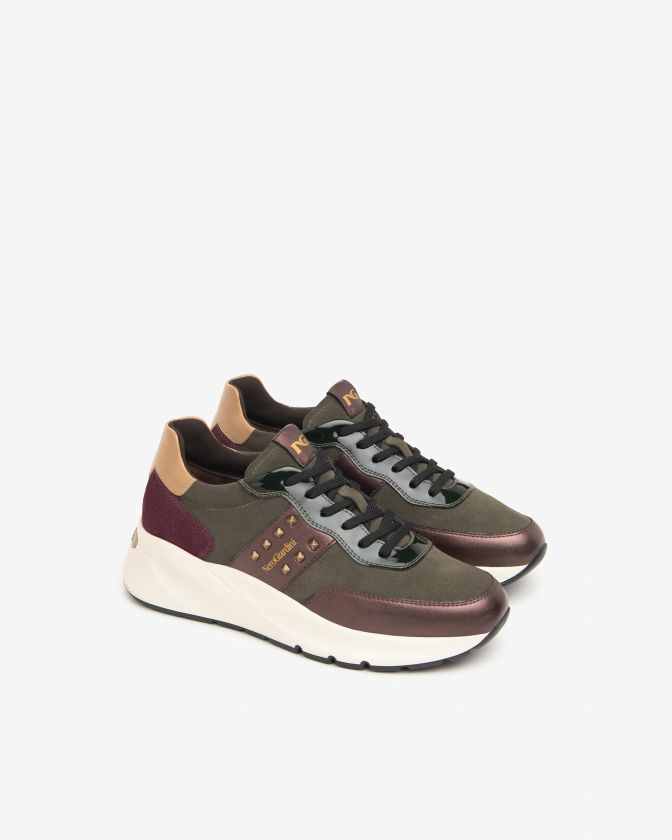 NeroGiardini Sneakers I411525D-613 verde e bordeaux