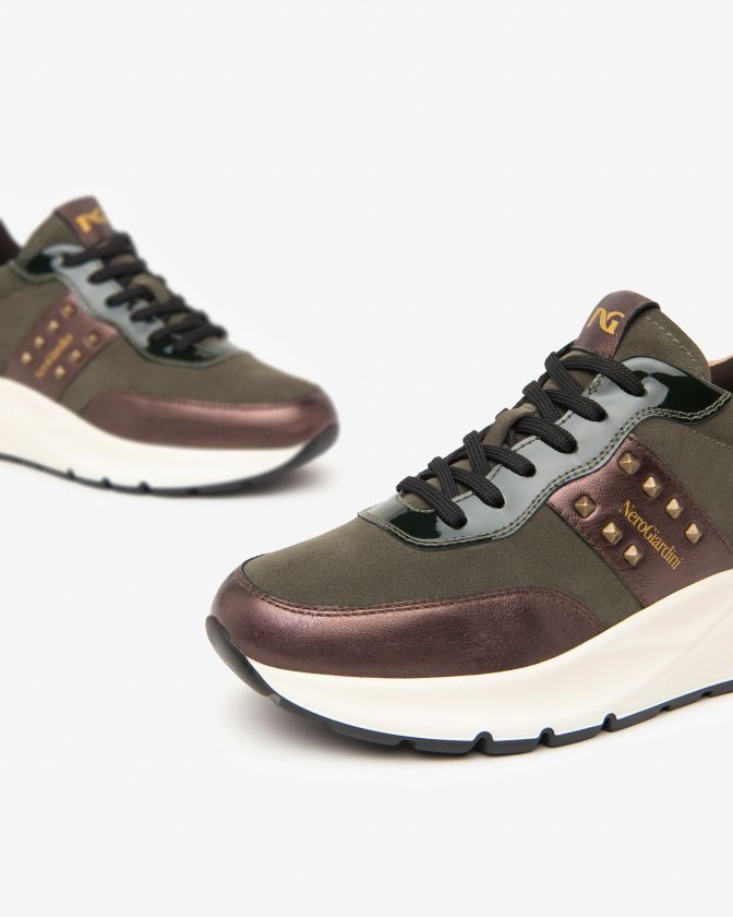 NeroGiardini Sneakers I411525D-613 verde e bordeaux