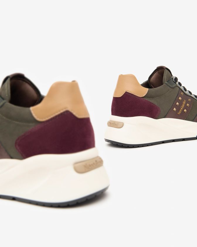 NeroGiardini Sneakers I411525D-613 verde e bordeaux