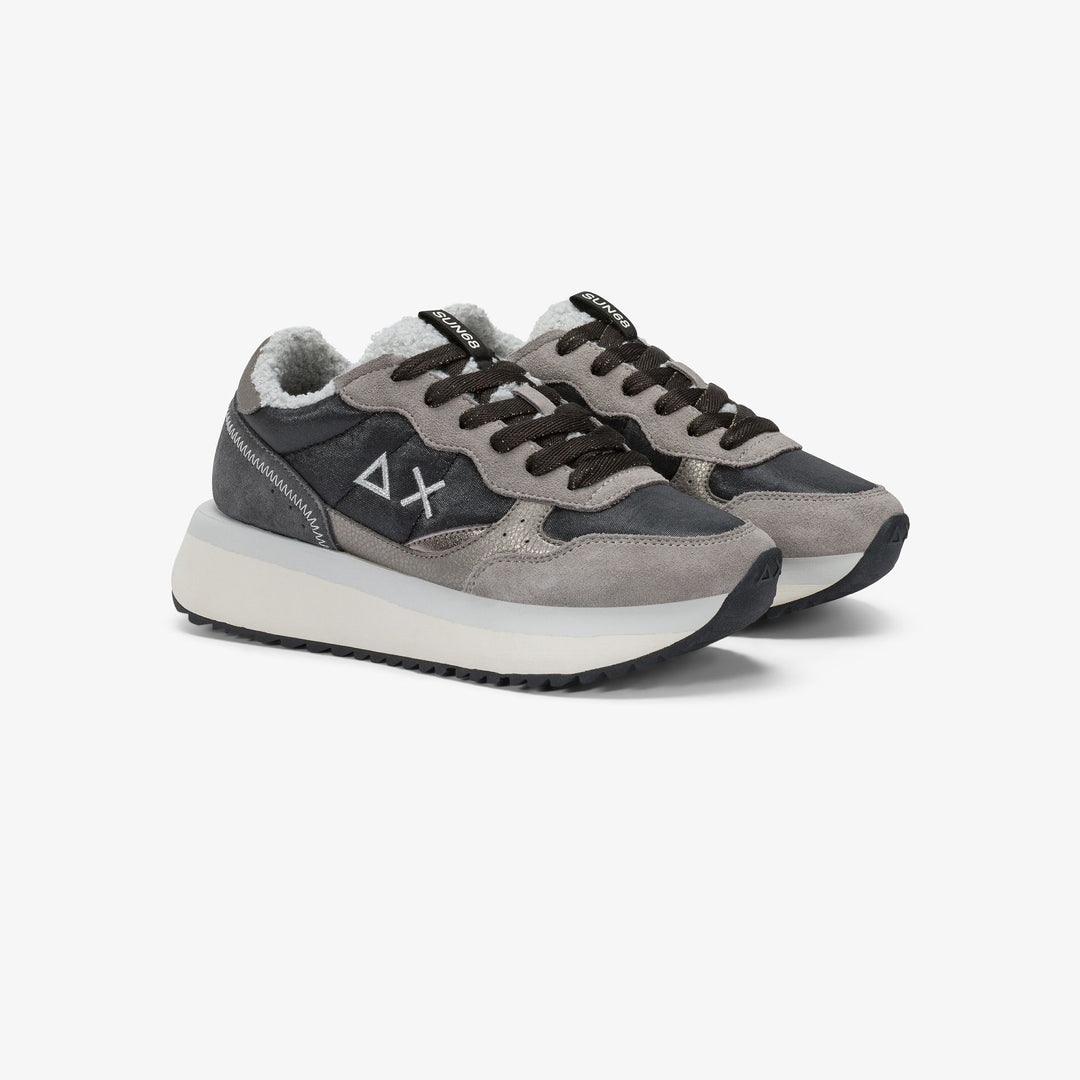 SUN68 Big Ally teddy fur sneakers Z45210-11 nero