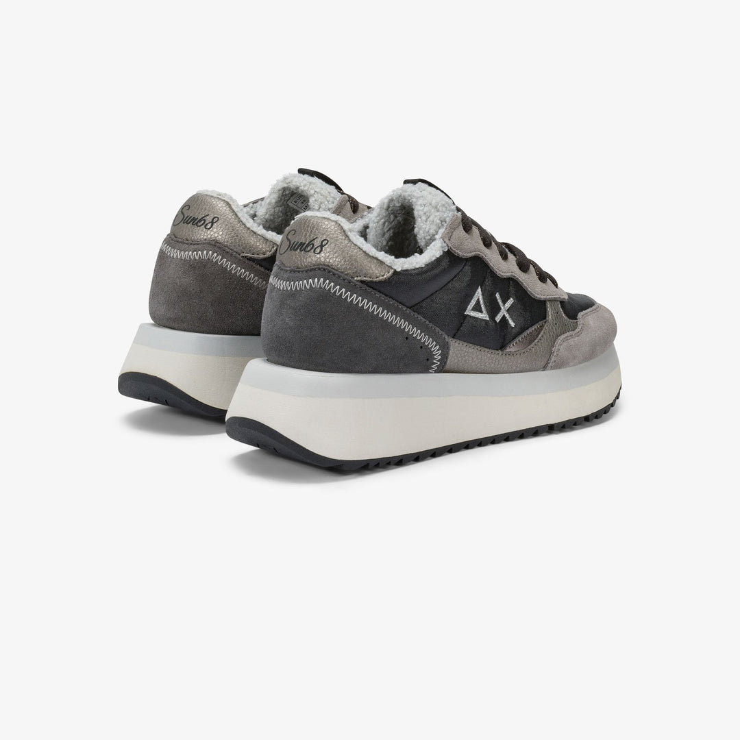 SUN68 Big Ally teddy fur sneakers Z45210-11 nero