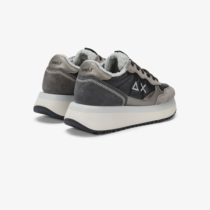 SUN68 Big Ally teddy fur sneakers Z45210-11 nero