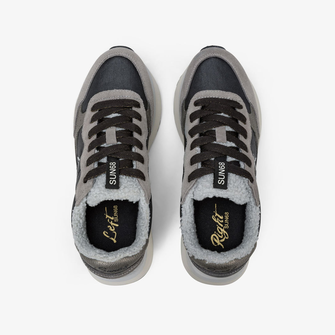 SUN68 Big Ally teddy fur sneakers Z45210-11 nero