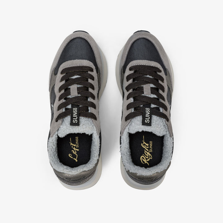 SUN68 Big Ally teddy fur sneakers Z45210-11 nero