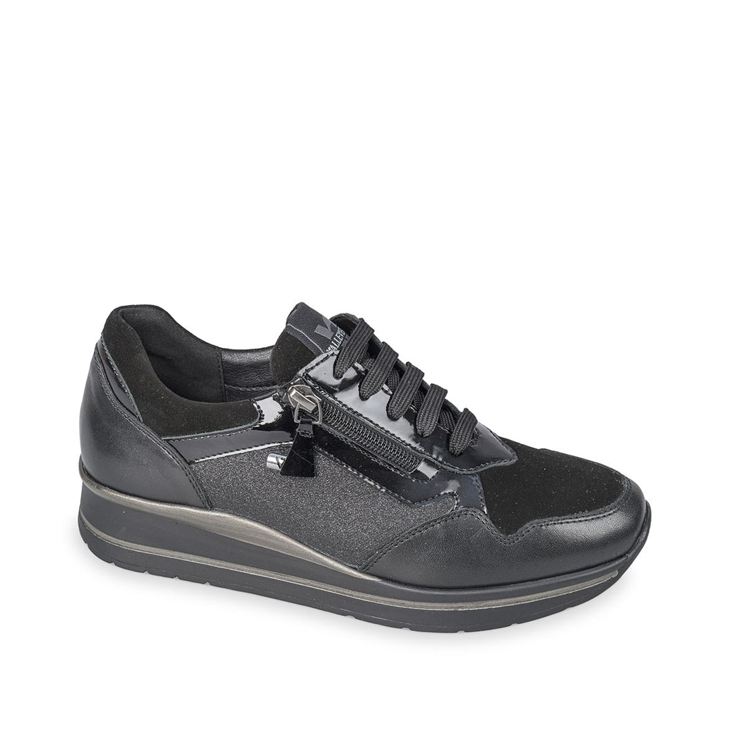 Valleverde sneaker zeppa 36398B nero