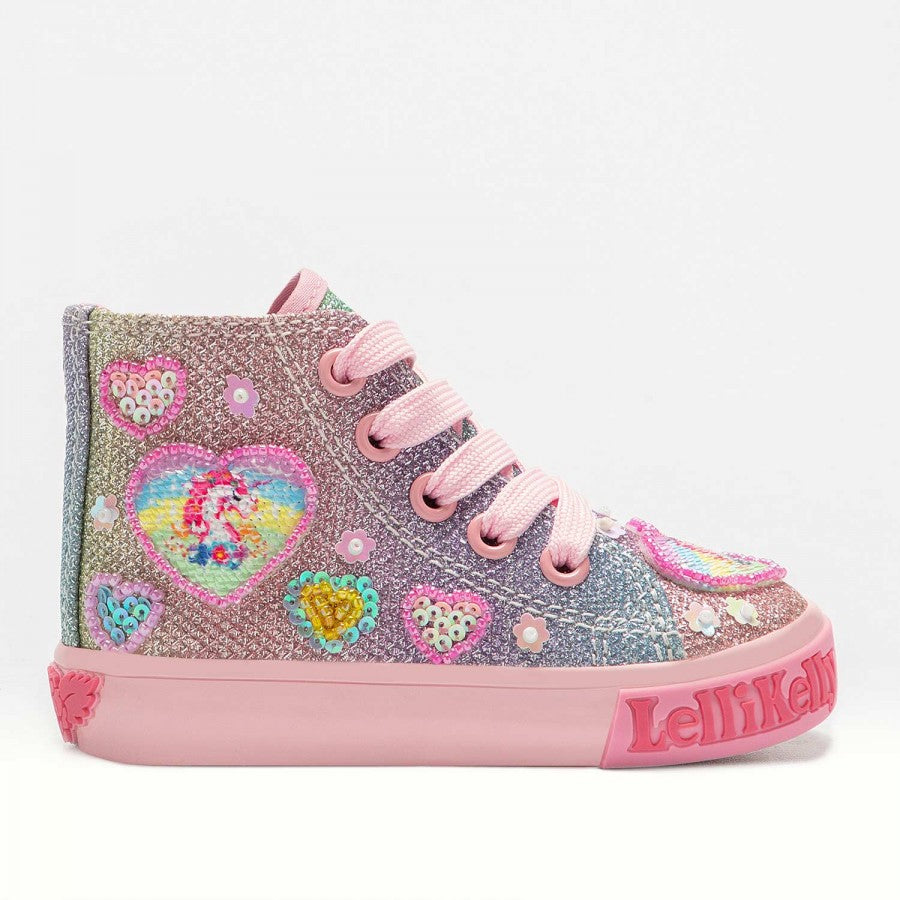 LELLI KELLY ED2025GX02 UNICORNO SNEAKERS ALTA ROSA