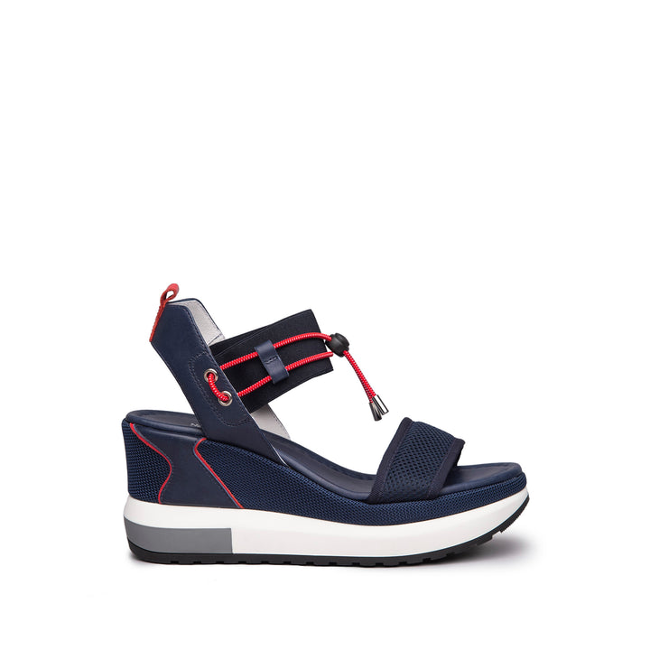 NERO GIARDINI E112650D-200 SANDALO ZEPPA BLU DONNA