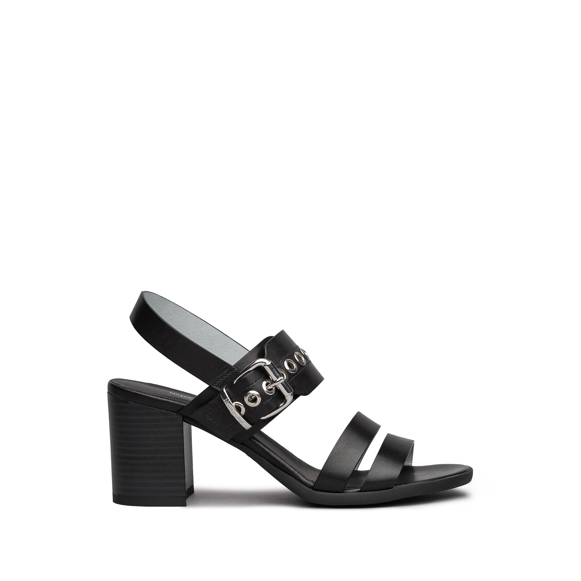 NERO GIARDINI E115561D-100 SANDALO IN PELLE NERO DONNA