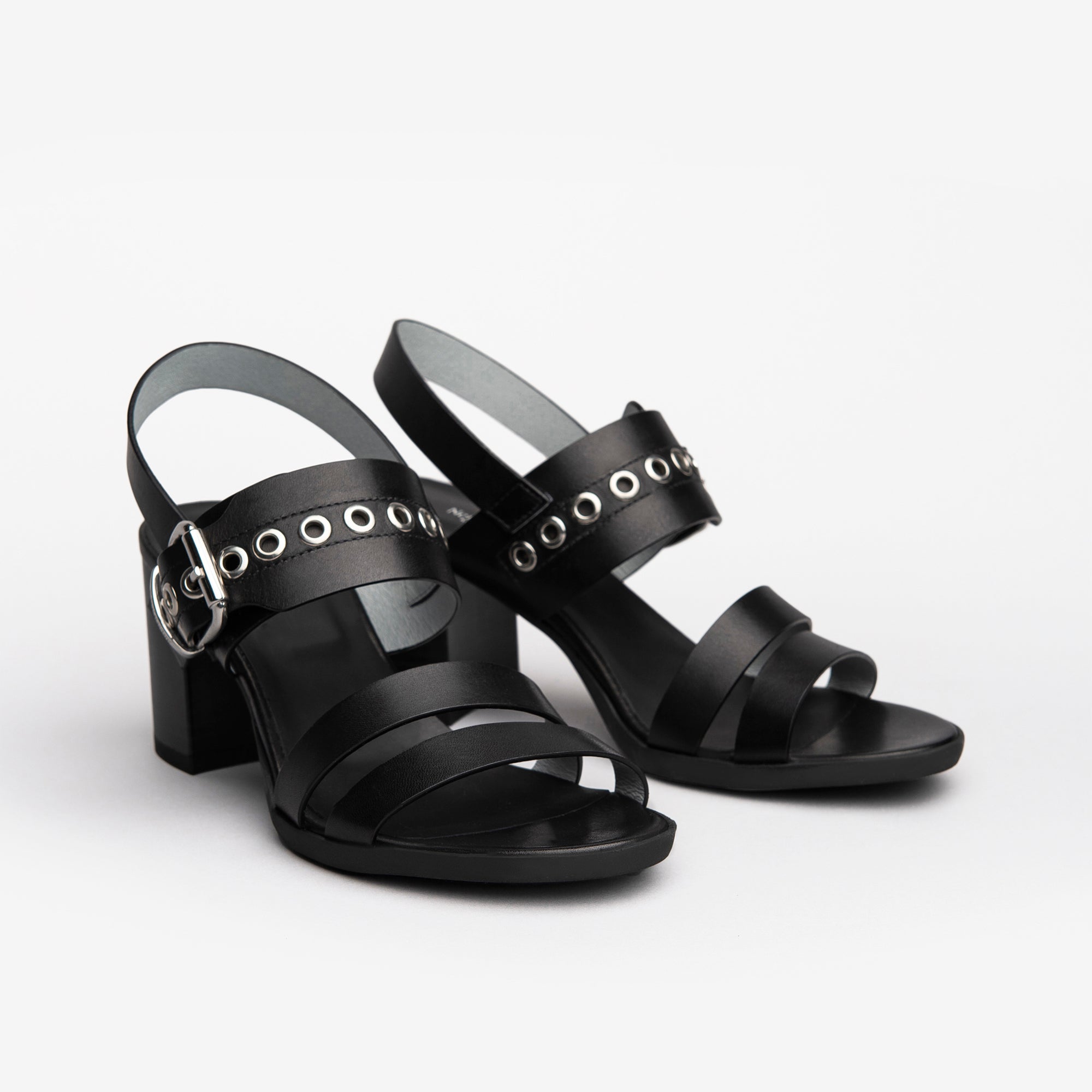 NERO GIARDINI E115561D-100 SANDALO IN PELLE NERO DONNA