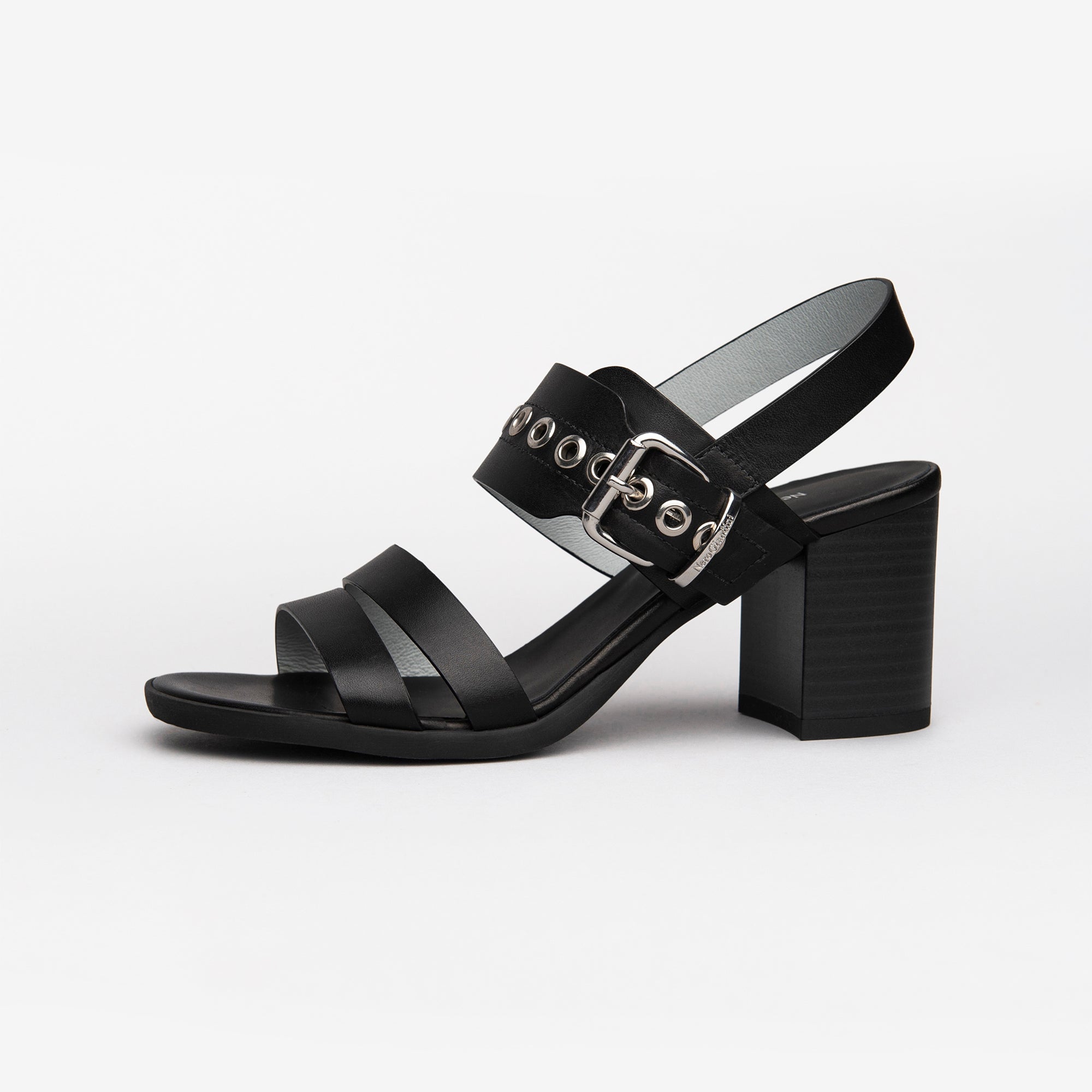 NERO GIARDINI E115561D-100 SANDALO IN PELLE NERO DONNA
