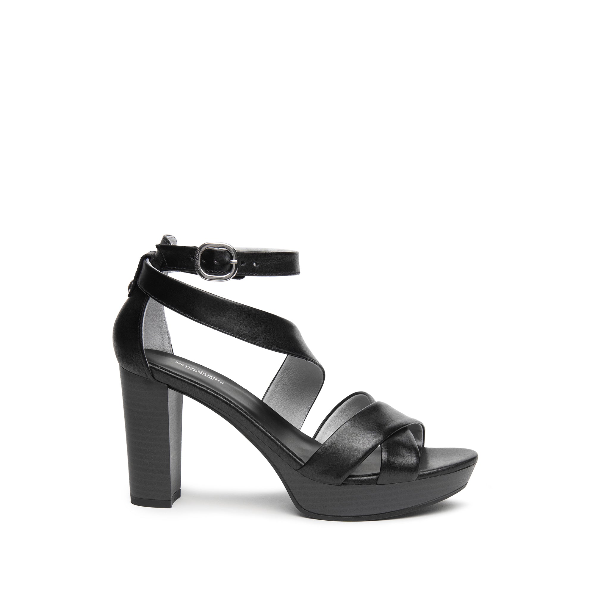NERO GIARDINI E218605D-100 SANDALO TACCO NERO DONNA