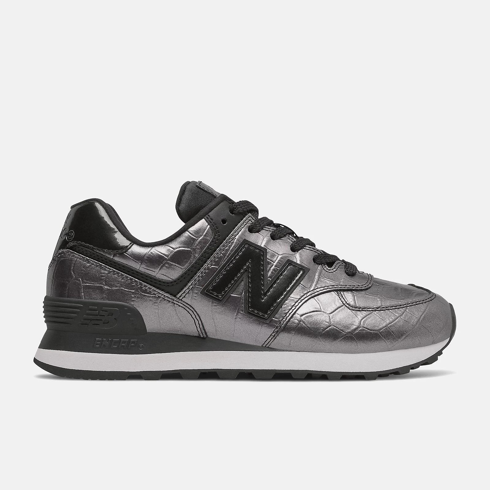 NEW BALANCE WL574-PW2 SNEAKER 574 NERO ARGENTO