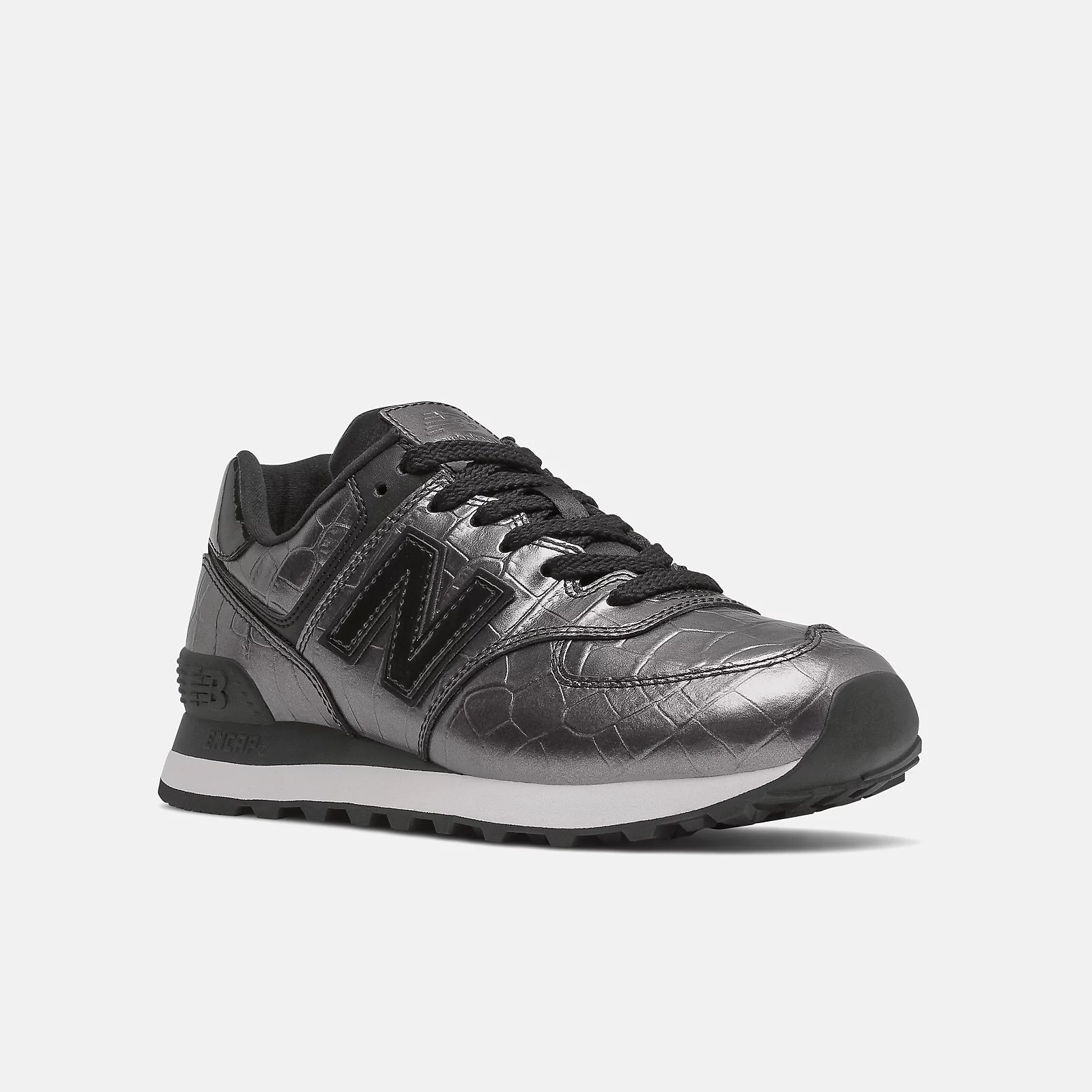 NEW BALANCE WL574-PW2 SNEAKER 574 NERO ARGENTO