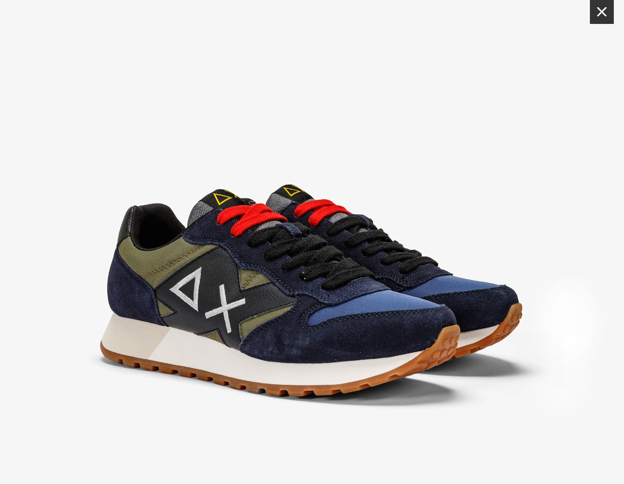 SUN68 JAKI BICOLOR SNEAKER UOMO Z42114-7407 DARK MILITARY/NAVY BLUE
