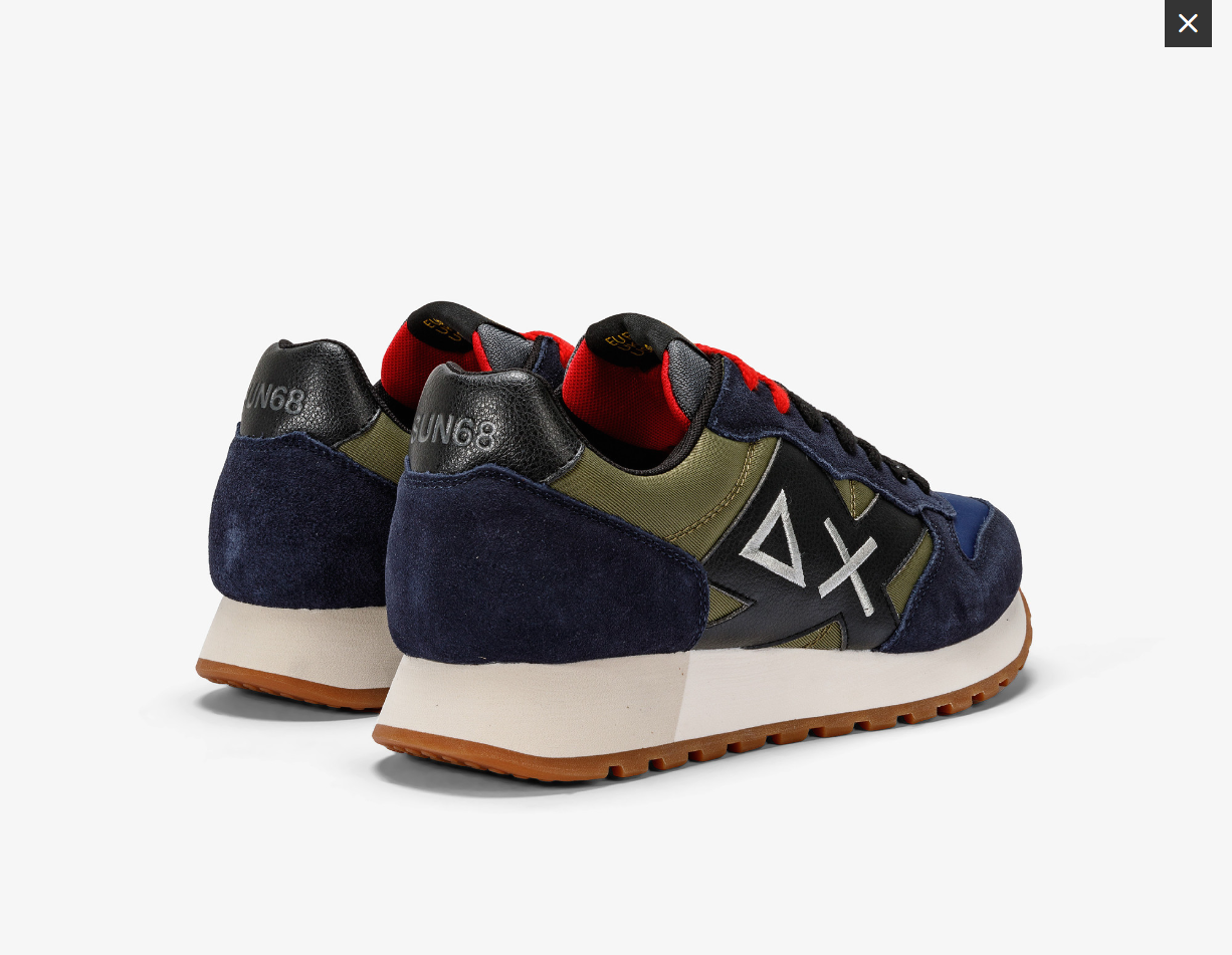 SUN68 JAKI BICOLOR SNEAKER UOMO Z42114-7407 DARK MILITARY/NAVY BLUE